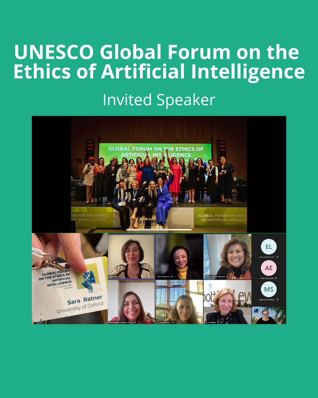 unesco global forum on the ethics of AI invited speaker dr sara ratner